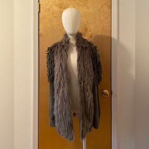 Topshop Faux Fur and Knit Coat